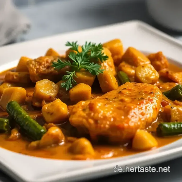 Cremiges H&auml;hnchen Curry Mit Kokosmilch &ndash; Ein Exotischer Genuss presentation