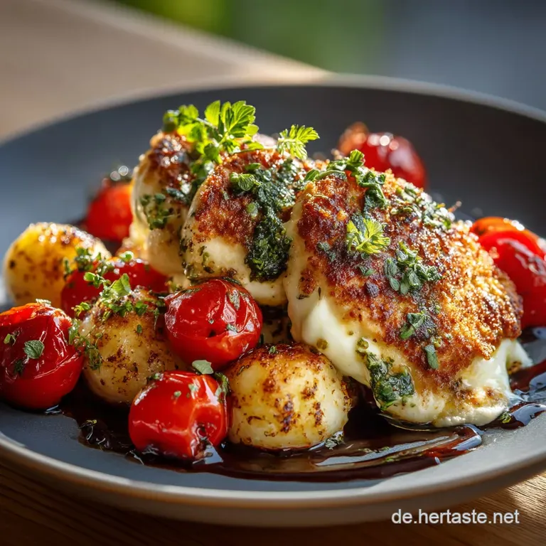 Cremiges Feierabendgl&uuml;ck Zartes Sahneh&auml;hnchen Mit Mozzarella presentation