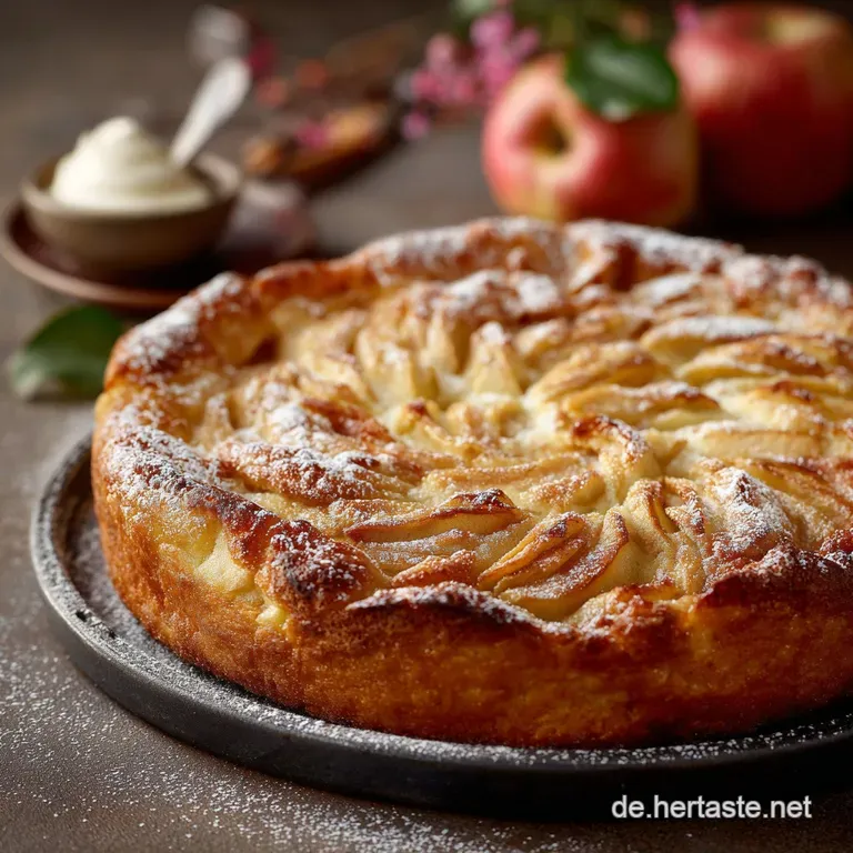 Der Perfekte Apfelpfannkuchen Klassisch Fluffig Goldbraun presentation