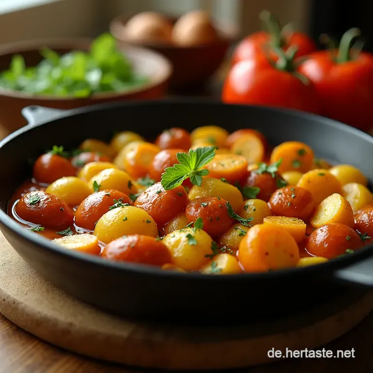 Die Schnelle Feierabendpfanne Kartoffelhack Mit Majoran presentation