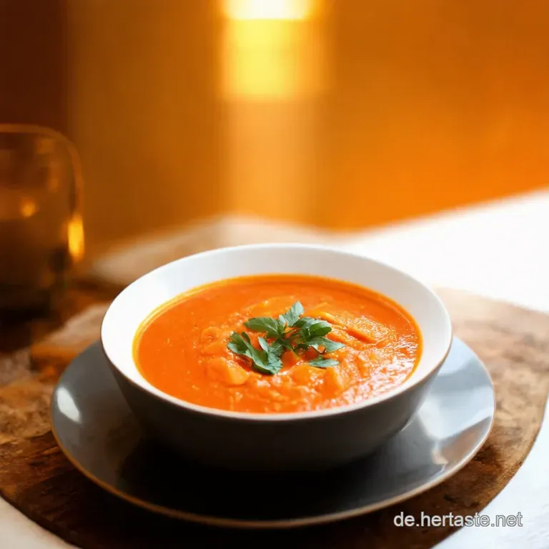 Einfache Tomatensuppe presentation