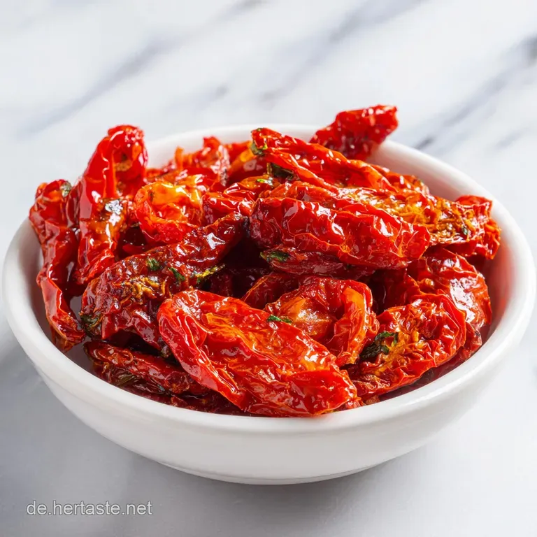A rustic ceramic bowl overflowing with jewel-toned marinated tomatoes, perfect for sharing.