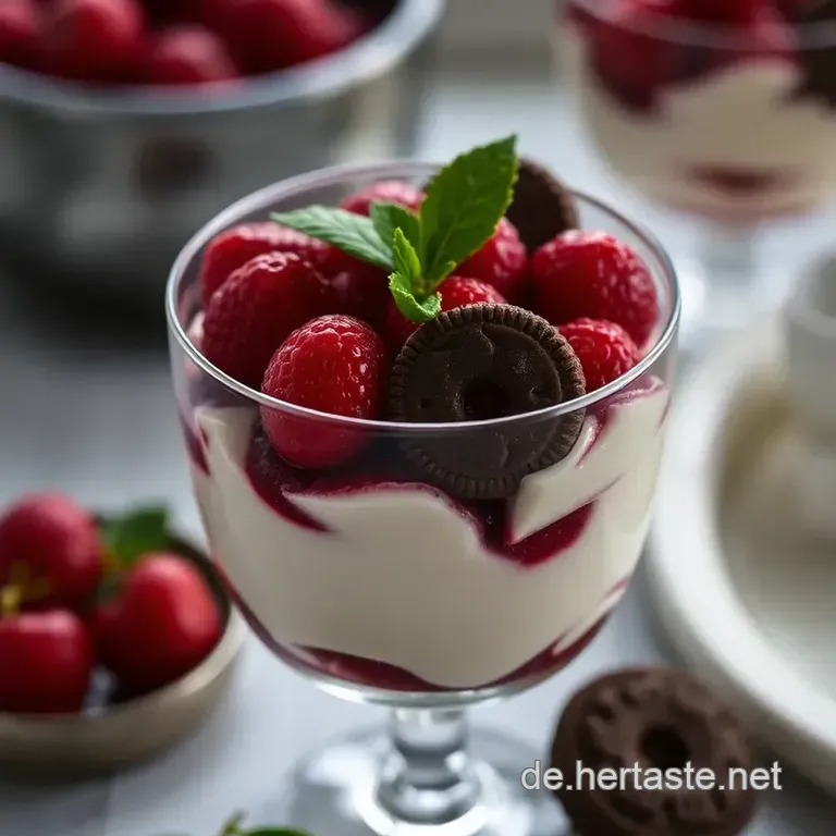 Erdbeer-Dessert Im Glas: Cremiges Schichtdessert Mit Schoko-Cookies presentation
