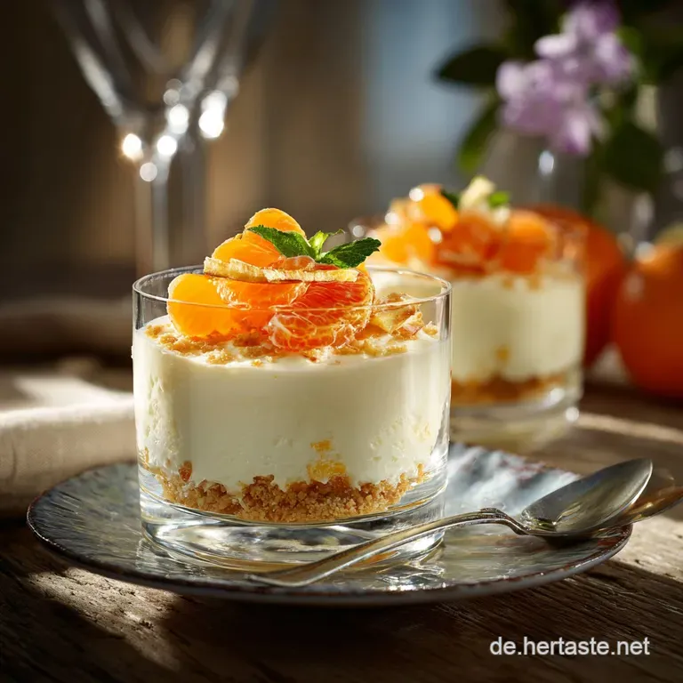 Fantakuchen Im Glas Mit Mandarinen: Das Cremige Geschichtete Dessert presentation