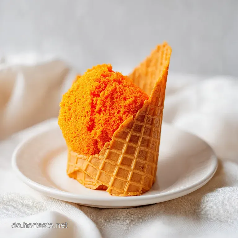 Saftiges, orangefarbenes Kuchenst&uuml;ck auf wei&szlig;em Porzellan, garniert mit einer gl&auml;nzenden Orangenscheibe und Minze.