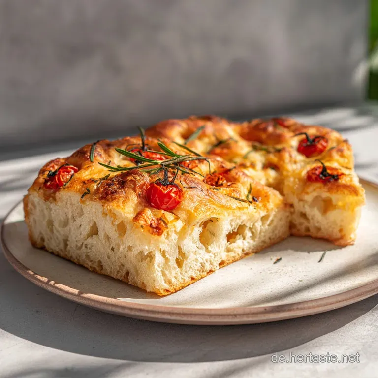 foccacia knusprig luftig einfach - appetizing dish ready to serve