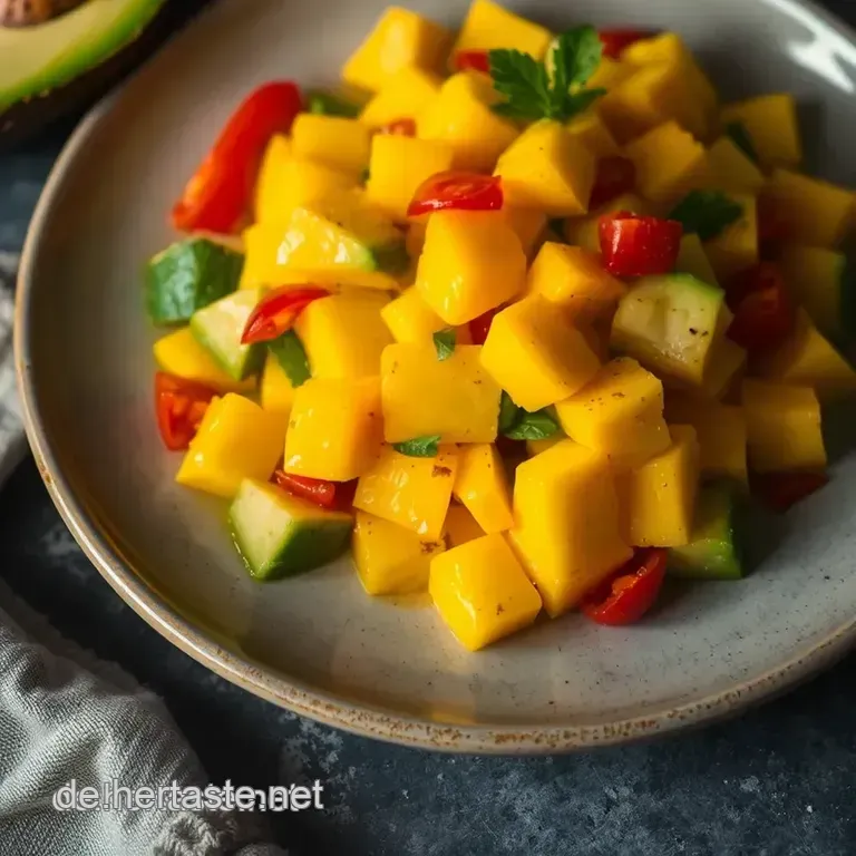 Frischer Mango-Avocado-Salat Mit Limetten-Dressing presentation