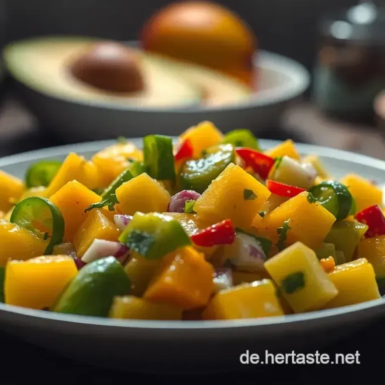 Frischer Mango-Avocado-Salat mit Limetten-Dressing