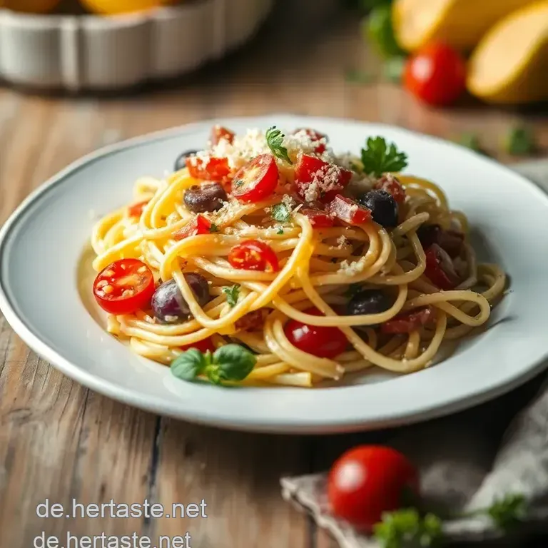 Fr&uuml;hlingsfrischer Nudelsalat presentation