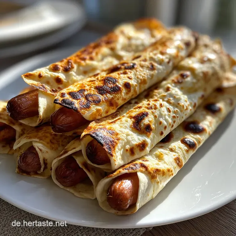 Gebackene Hot Dogs in TortillaTeig Rezept