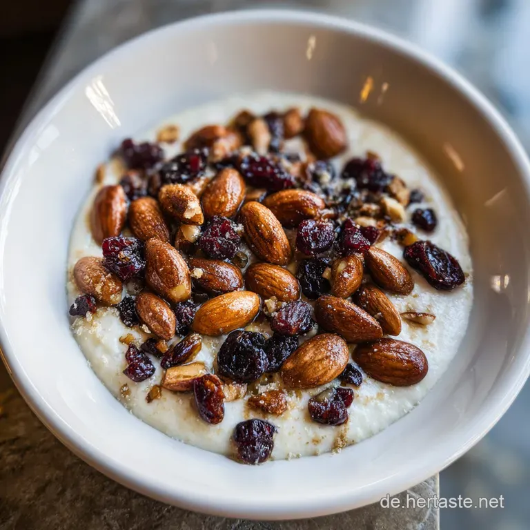 A dollop of creamy almond spread artfully drizzled with golden caramel on a slate plate.