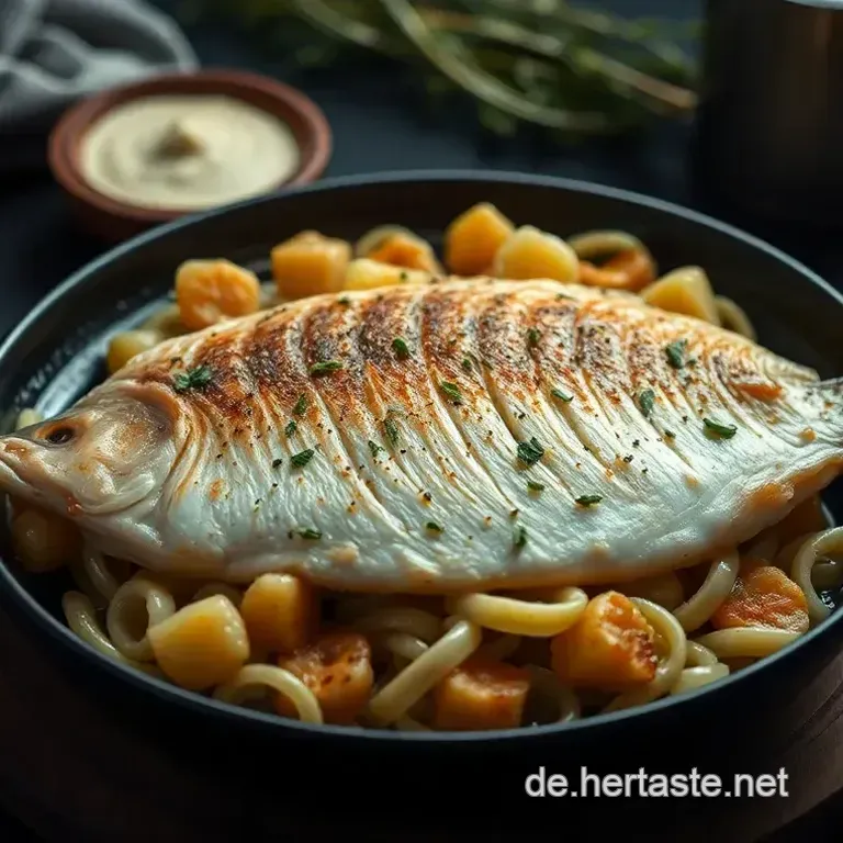 Gebratene Lachsforelle auf cremigen Kr&auml;uter-Kartoffeln