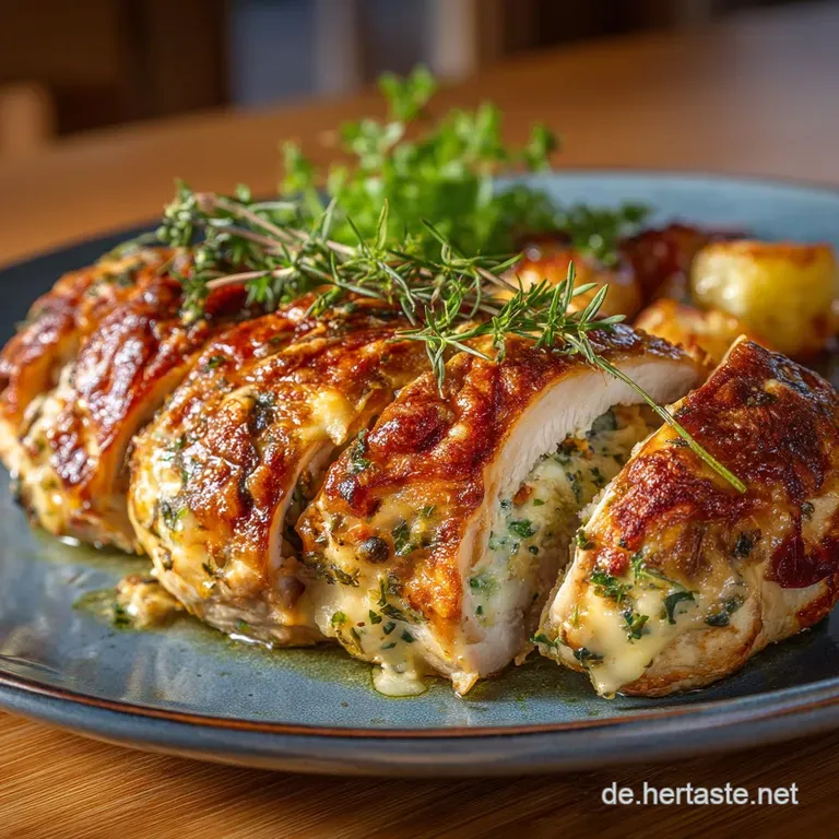 Der Allg&auml;uer Gaumenschmaus Herzhafte H&auml;hnchenbrust Gef&uuml;llt Mit Frischk&auml;se Und Kr&auml;utern presentation