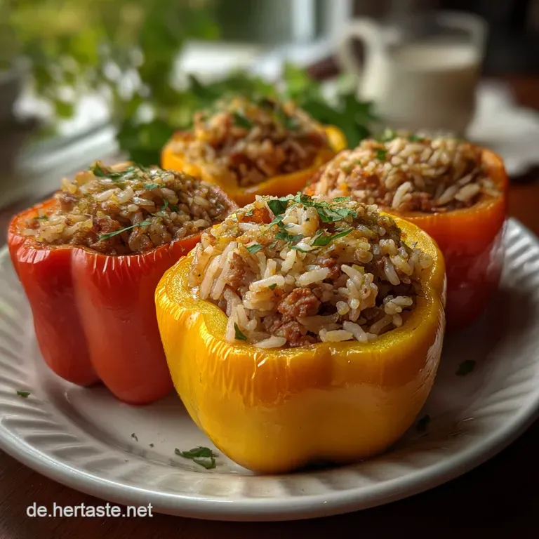 Gef&uuml;llte Paprika Mit Hackfleisch: Original Rezept presentation