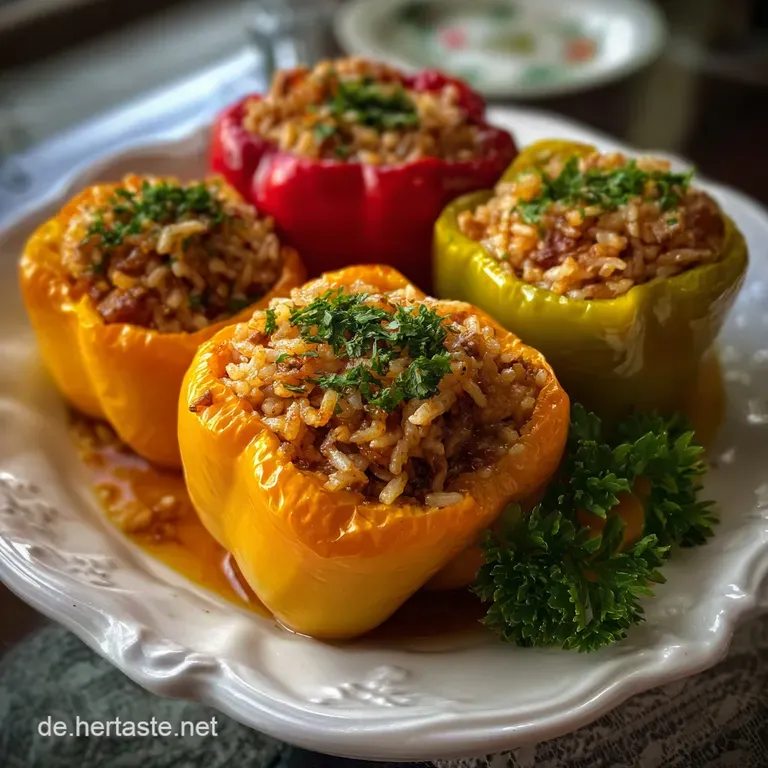 Gef&uuml;llte Paprika mit Hackfleisch: Original Rezept