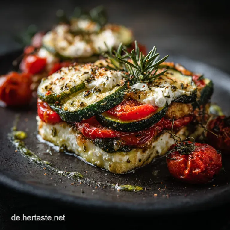 Gef&uuml;llte ZucchiniP&auml;ckchen in TomatenKr&auml;uterSud Mediterranes Gl&uuml;ck