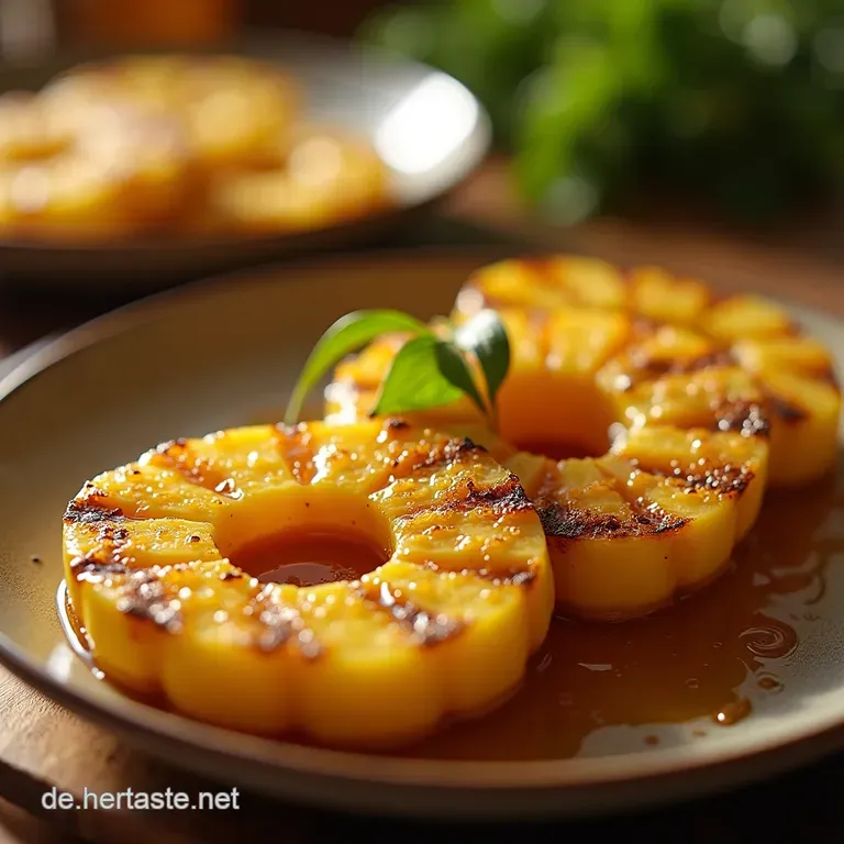 Sonnenschein Auf Dem Rost Perfekt Gegrillte Ananas Mit Honig Und Zimt presentation