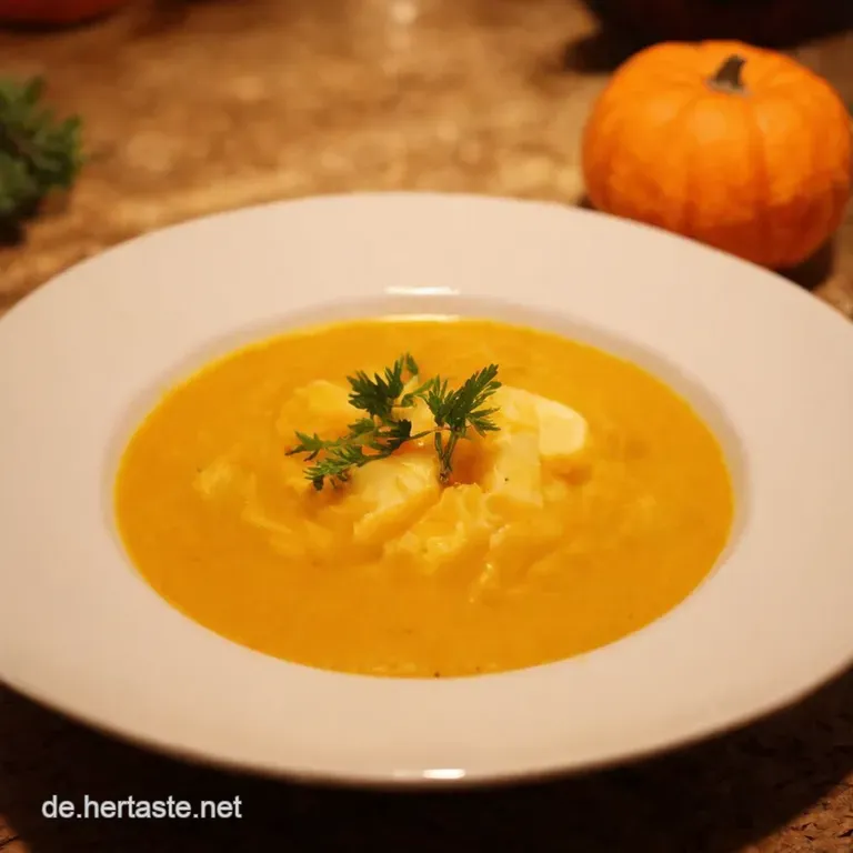 Goldener Herbsttraum Cremige Butternussk&uuml;rbissuppe presentation