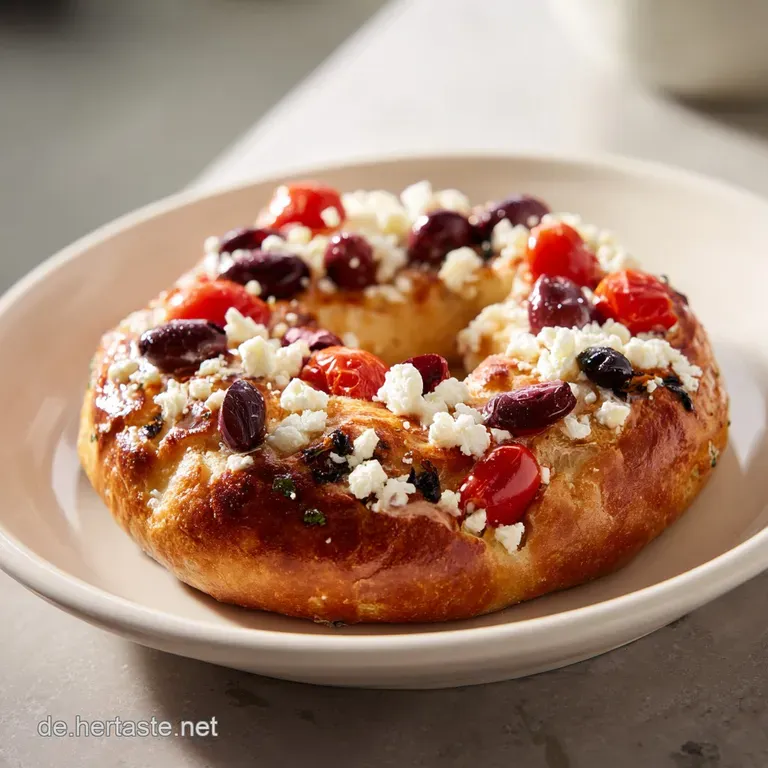 Griechischer Pizzaring: Mit Feta & Oliven