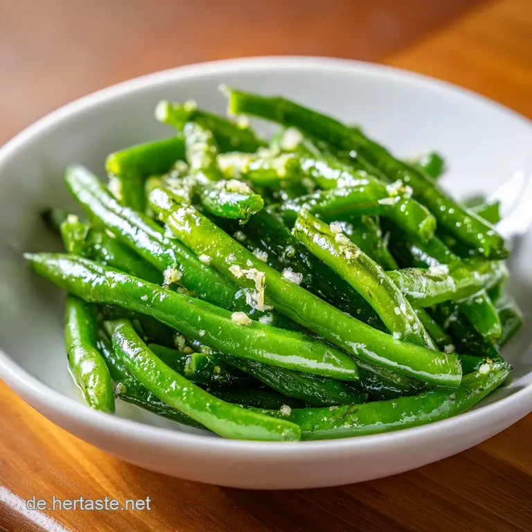 A rustic ceramic bowl brimming with glistening green beans, cherry tomatoes, and a sprinkle of fresh parsley.
