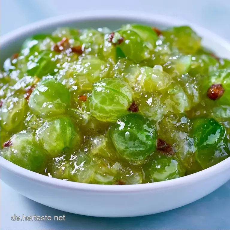 Hausgemachte Gr&uuml;ne Stachelbeermarmelade
