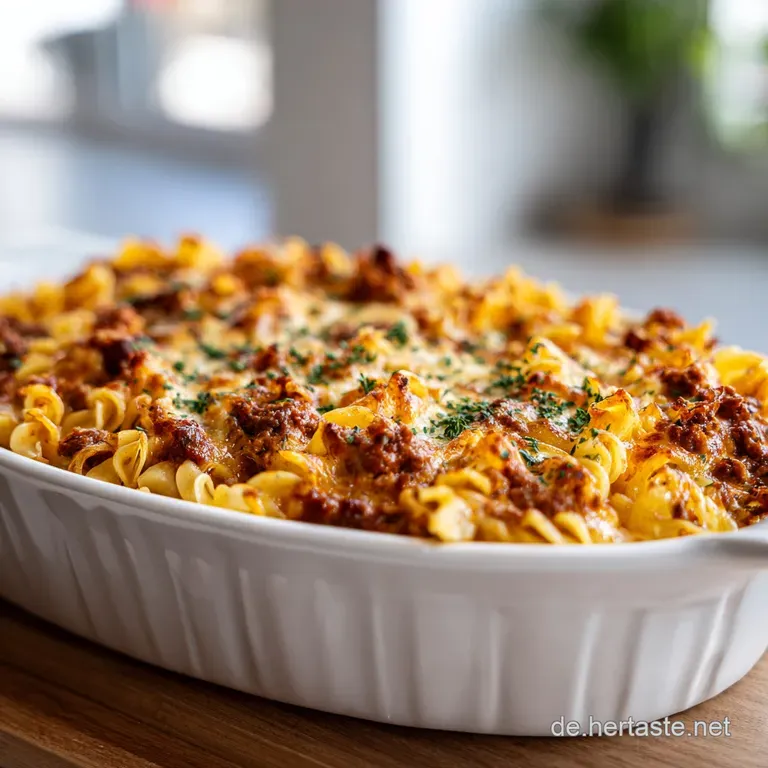 W&uuml;rziger Hackfleischauflauf mit Cr&egrave;me Fra&icirc;che