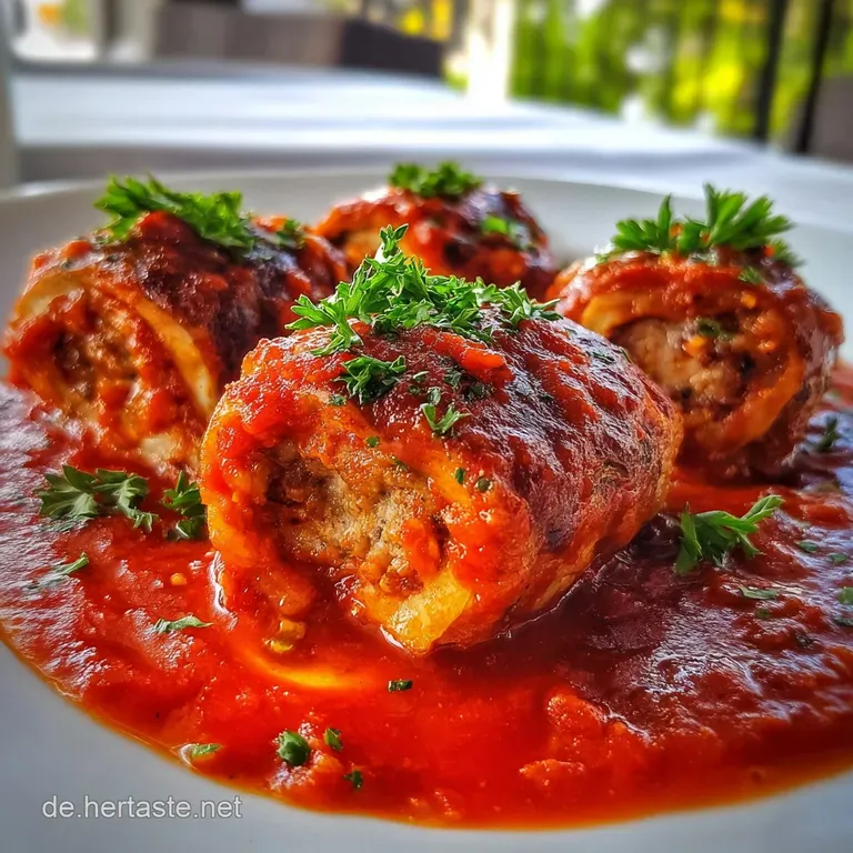 Hackr&ouml;llchen in Tomatensauce als tolles Low Carb Hauptgericht