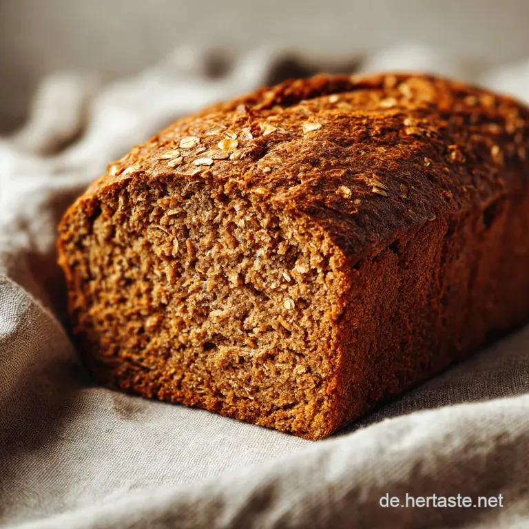 Slices of hearty oat bread served with creamy white cheese, garnished with fresh herbs on a white plate.