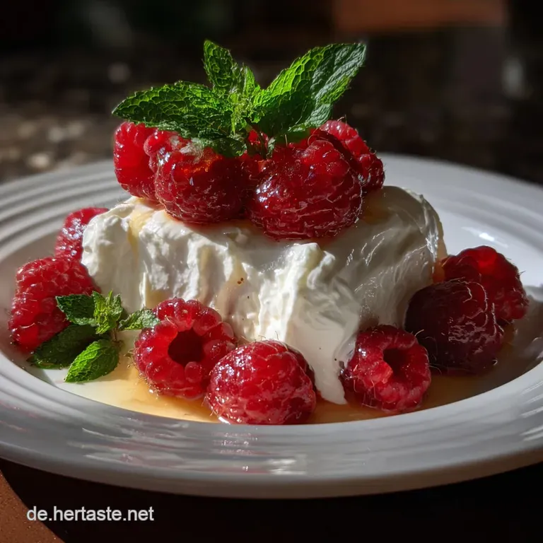 Cremiges Mascarpone Dessert mit Himbeeren