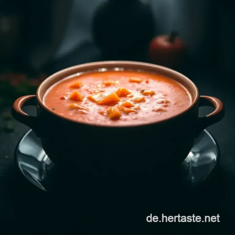 Hausgemachte Tomatensuppe Mit Frischen Kr&auml;utern presentation