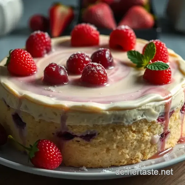 Hausgemachtes Vanilleeis mit hei&szlig;en Himbeeren