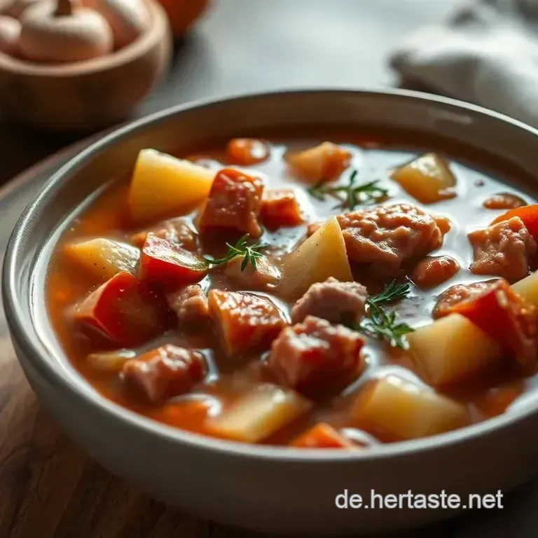 Herzhafte Hackfleisch-Lauch-Suppe