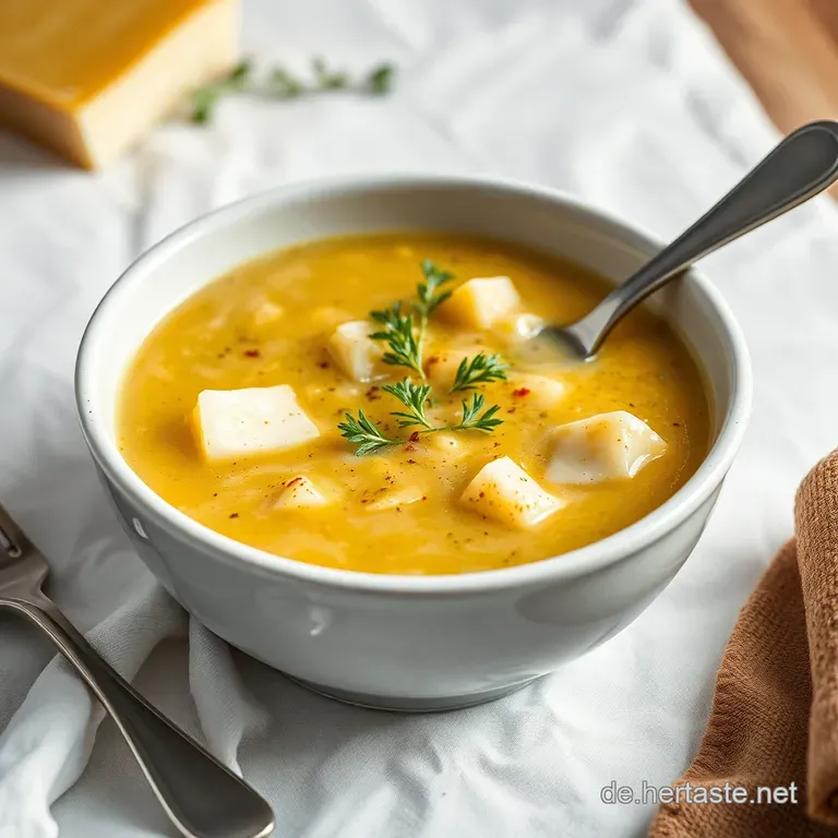 Herzhafte K&auml;se-Lauch-Suppe &ndash; Landfrauen Art presentation