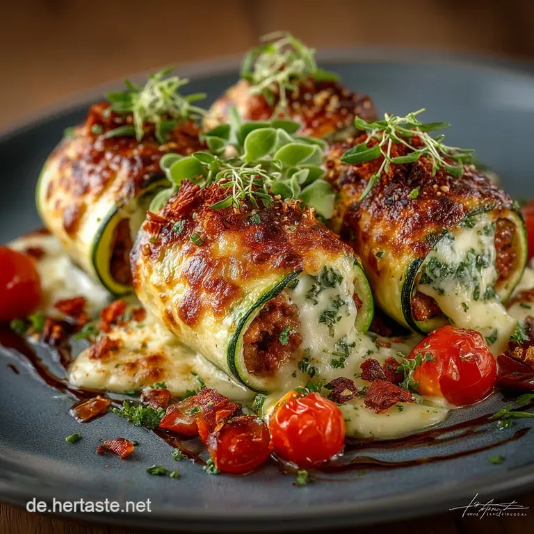 Herzhafte ZucchiniSchiffchen Bavaria Gef&uuml;llt mit Hackfleisch und K&auml;se &uuml;berbacken