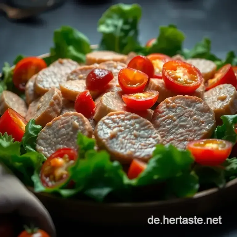 Herzhafter H&auml;hnchenbrust-Salat Mit Frischem Gem&uuml;se Und Senfdressing presentation