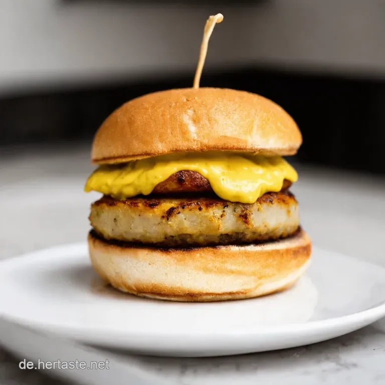 Herzhafter Halloumi Burger Mit Kr&auml;uteraioli presentation
