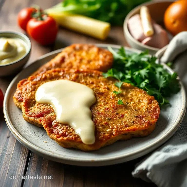 Herzhaftes Schweineschnitzel in Zwiebelsahne presentation