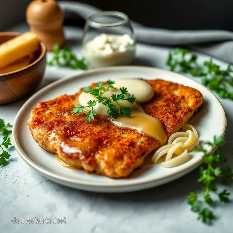 Herzhaftes Schweineschnitzel in Zwiebelsahne