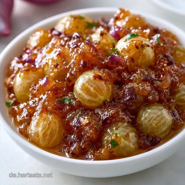 Herzhaftes Stachelbeer-Chutney mit braunem Zucker