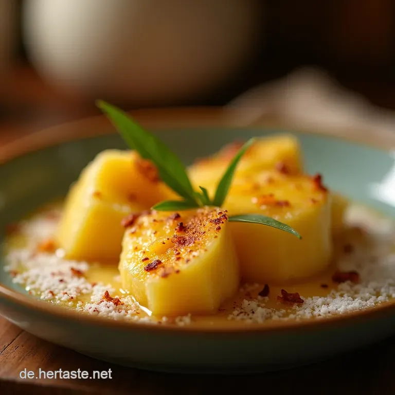 Goldregenananas Saftige Ananasst&uuml;cke in Hausgemachtem Vanillekaramell presentation