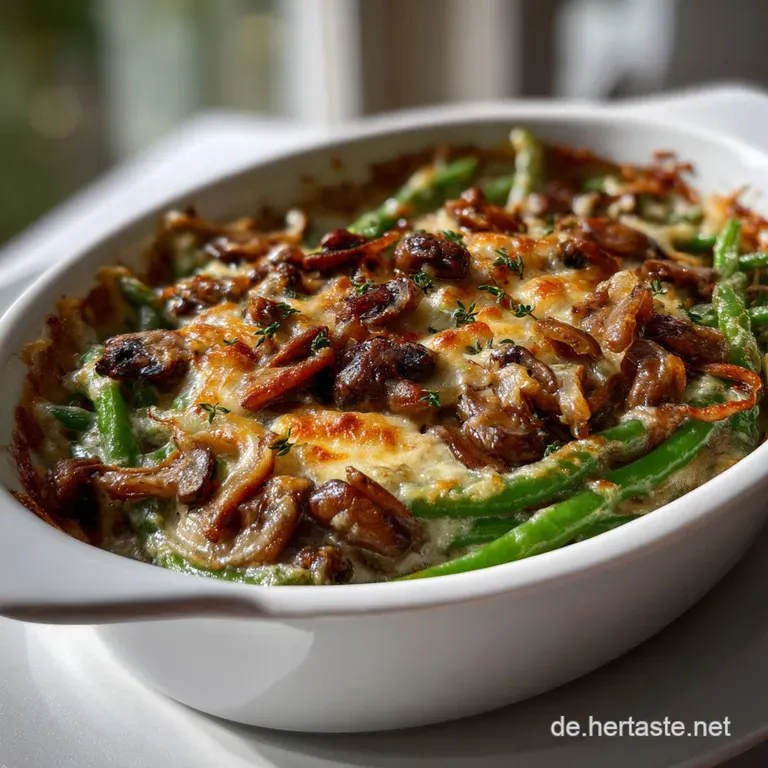 Green Bean Casserole: Keto Gr&uuml;ner-Bohnen-Auflauf Rezept