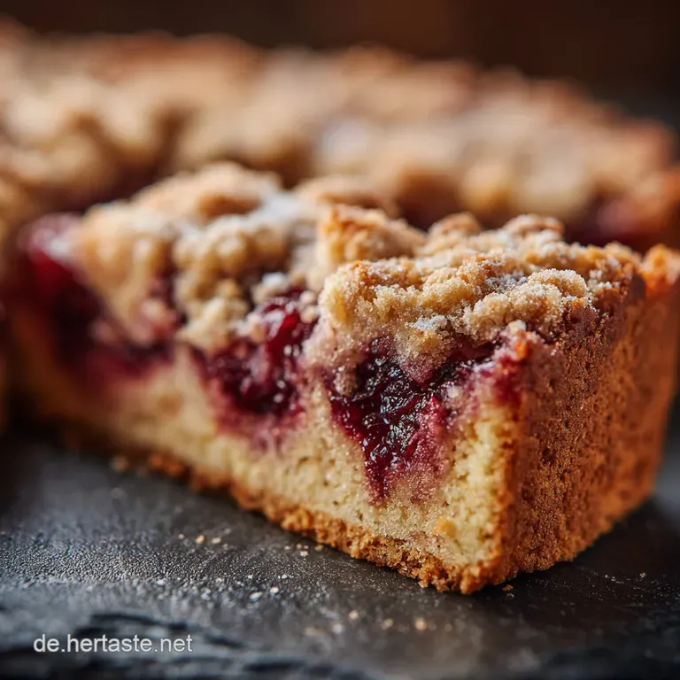 Kirschkuchen mit Streusel: Saftiger R&uuml;hrkuchen mit extra knuspriger Kruste.