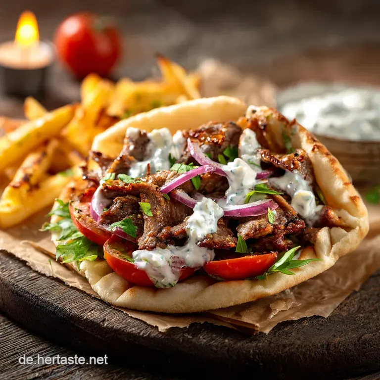 Klassisches Gyros in Cremiger Metaxasauce Perfekt &Uuml;berbacken presentation