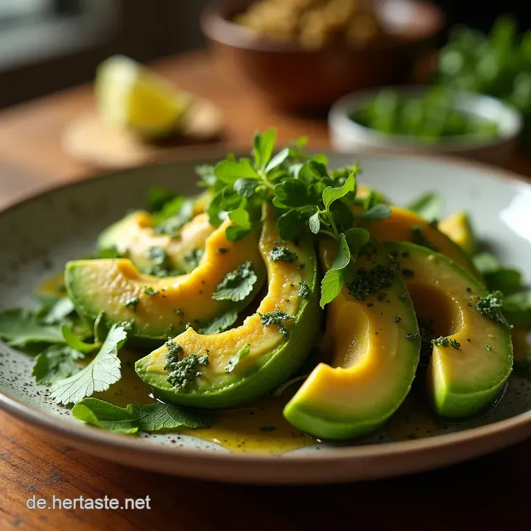 Gr&uuml;nes Gold Der Ultimative Avocado Salat Mit Limettenkorianderdressing presentation