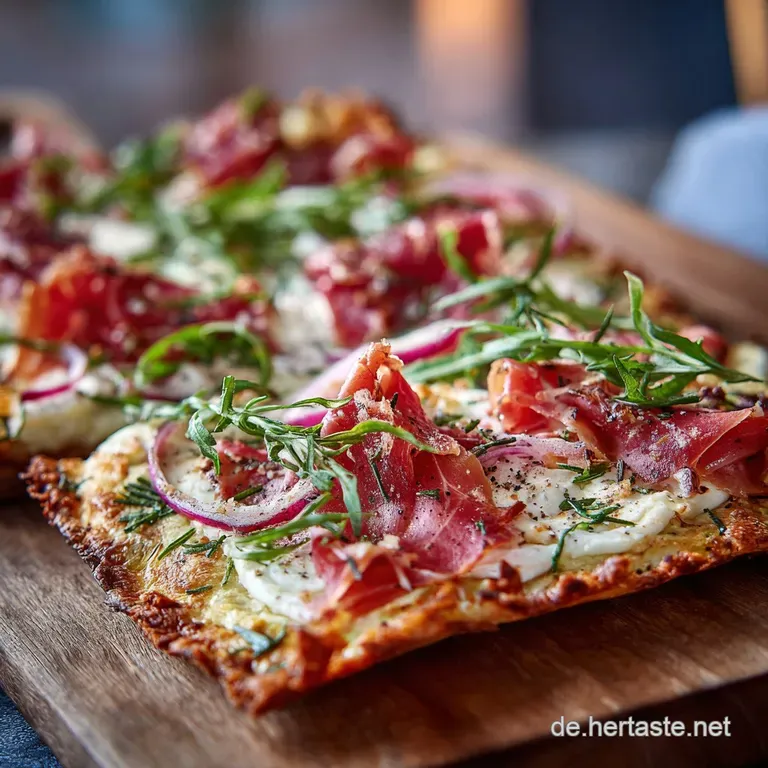 Low Carb Flammkuchen Els&auml;sser Art Der Knusprige Knaller Ohne Mehl presentation