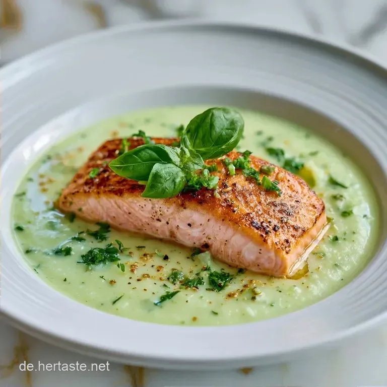 Raffinierte Kohlrabi Suppe mit Lachs