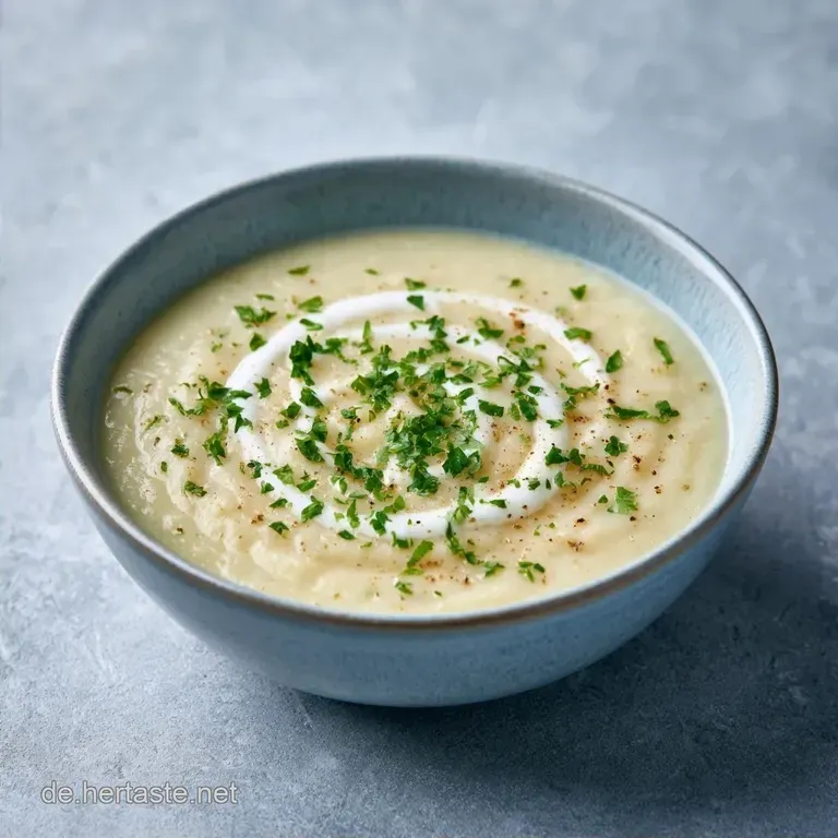 Kohlrabisuppe mit Sahne mit Kartoffeln