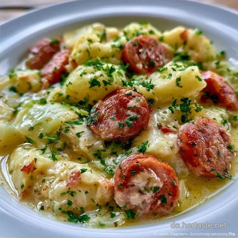 Deftiger Kohlrabitopf mit Mettenden