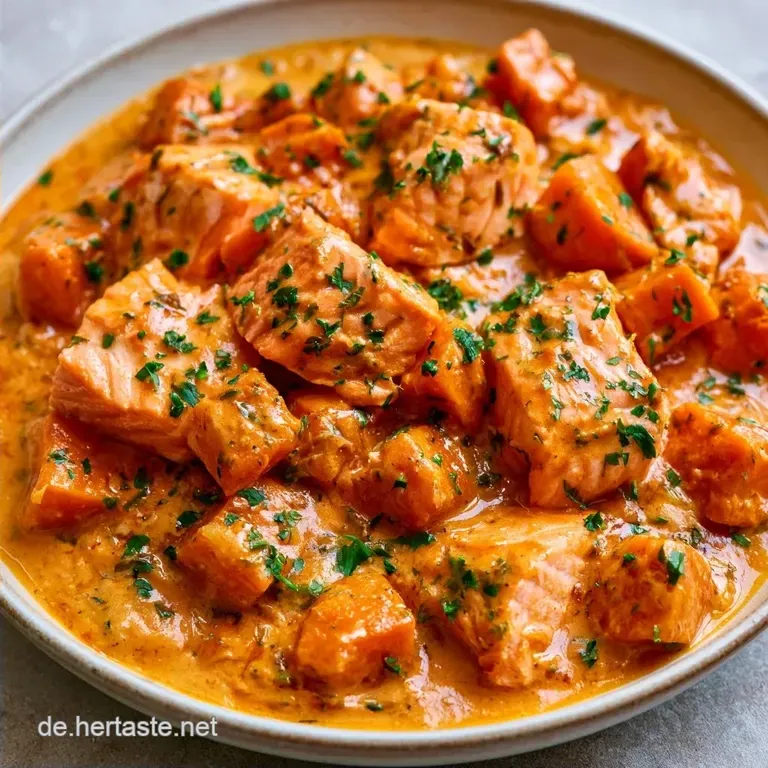 Gesundes KokosCurry mit Lachs und S&uuml;&szlig;kartoffeln