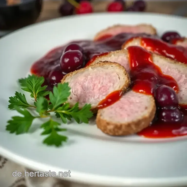 K&ouml;stliche Barbarie Entenbrust Mit Himbeer-Sauce presentation